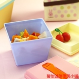 创意日式饭盒 可爱点点儿童 学生双层迷你水果点心便当盒批发