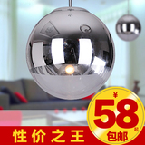 品信现代简约电镀玻璃球形吊灯长单头三头餐厅灯楼梯灯饰灯具3008