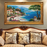地中海油画纯手绘客厅风景油画欧式山水画高档壁画沙发背景墙挂画