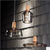 创意个性酒吧咖啡厅吊灯LOFT餐厅吧台吊灯简约日式木头玻璃吊灯