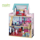 国际MAXIM 超大豪华木制仿真过家家芭芘娃娃屋别墅房子女孩生日