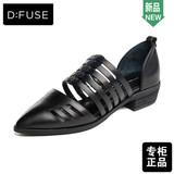 D：Fuse/迪芙斯2016春季新款牛皮细带尖头中跟单鞋女鞋DF61114010