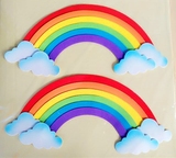 幼儿园小学教室环境布置装饰品泡沫彩虹多色蓝天白云太阳云朵墙贴
