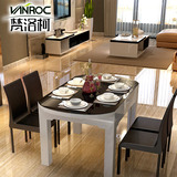 梵洛柯客餐厅主打产品组合高档钢琴烤漆钢化餐桌椅茶几电视柜组合