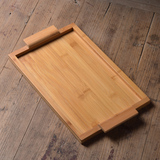 日式托盘 仿古环保手提原色长方形茶盘 中式茶具盘竹制作仿木平板