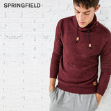 springfield欧洲西班牙大牌秋冬新品时尚简约男款高领毛衣
