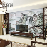 中式无缝墙布 大型壁画墙纸壁纸客厅沙发电视背景墙山水风景3067