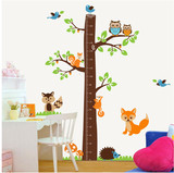 超大号自粘身高贴卡通动物大树测量身高尺儿童房装饰贴画墙贴纸