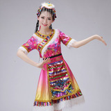 新款藏族少数民族服装成人女2015夏季短袖古典舞蹈服装元旦演出服