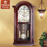 霸王中式古典摆钟实木复古挂钟欧式仿古创意壁钟客厅报时机械挂表