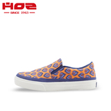 HOZ[后街]夏季新款低帮平底帆布鞋性感豹纹一脚蹬懒人鞋女鞋