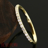 新款代购tsutsumi日本10k简约 满钻单排钻石满钻指环黄金 戒指其