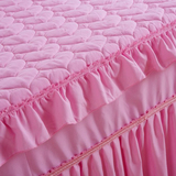韩式家纺新品爱心夹棉蕾丝床裙加棉床罩加厚床围荷叶边床头罩申牟