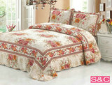 韩国外贸出口纯棉印花水洗绗缝床盖床单床垫夏凉被空调被床上用品
