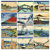 日本浮世绘风景装饰画日式料理店挂画富士山客厅壁画榻榻米墙面画