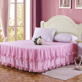 漂亮唯美甜美可爱简约公主韩版蕾丝双层花边床裙床上用品床罩床套