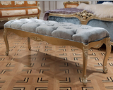 欧式床尾凳 实木换鞋凳 软包沙发凳 时尚创意卧室家具美式床边凳