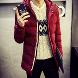2015冬装潮男棉衣韩版青年修身短款棉服加厚立领连帽纯色保暖外套