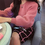 韩国代购2016秋装新款小香风毛衣两件套针织套装包臀裙女冬时尚潮