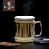 创意茶杯陶瓷杯带盖过滤泡茶办公室茶杯 陶瓷大号马克杯骨瓷杯
