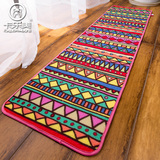 时尚几何彩色可爱民族风家用厨房地垫卧室床边地毯长条脚垫子防滑
