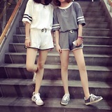 特价闺蜜装休闲套装女夏季韩版运动服学院风T恤短裤子学生两件套