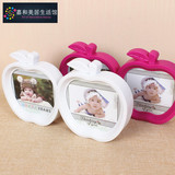 2框7寸苹果形可爱创意连体相框组合摆台影楼韩式儿童宝宝相册包邮