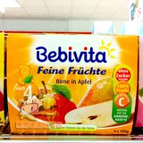 德国原装Bebivita贝唯他苹果梨味婴儿/儿童酸奶4*100g 4个月