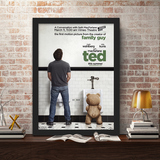 泰迪熊卡通电影海报挂画现代简约装饰画有框卫生间酒吧洗手间壁画
