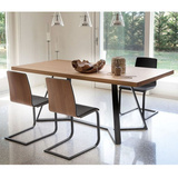 北欧 长方形铁艺实木 电脑桌 创意餐桌办公桌现代简约书桌 会客桌