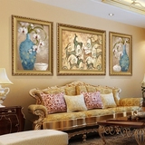 高档美式欧式沙发背景墙画壁画有框画餐厅挂画客厅装饰画 发财鹿