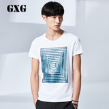 GXG男装 夏季热卖 男士时尚白色时尚印花T恤#52244261