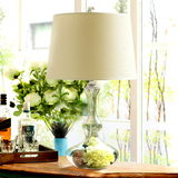 现代简约创意时尚玻璃台灯北欧宜家美式田园客厅卧室床头台灯包邮