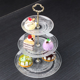 欧式三层玻璃果盘现代创意客厅水果糖果甜品架蛋糕盘下午茶点心盘