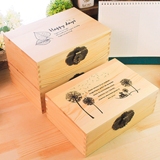 复古木盒带锁实木质木箱收纳盒储物整理樟木大木箱子小木箱木盒子