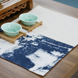 帛彩堂 现代简约创意手工棉麻餐垫桌垫隔热垫西餐餐垫 似水流年