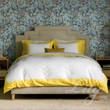 简约现代纯色四件套床上用品黄色蓝色绿色红色样板房床品套件
