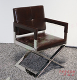 不锈钢休闲椅新款特价书椅简约现代洽谈椅新古典椅子样板房家具