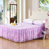 韩式印花公主蕾丝花边床罩1.2/1.5/1.8米床笠床垫保护罩床单床裙