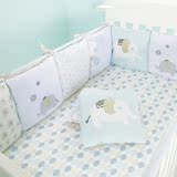 婴儿床围套件纯棉加厚加高床靠儿童床婴儿床防撞护栏夏季床帏靠垫