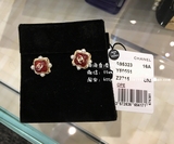 现货Chanel16秋冬新 红色琉璃 宝石搭配珍珠 经典cc 耳钉A95323美