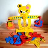 木制儿童益智区域角玩具幼儿园大中小班平衡早教小熊数字水果天平