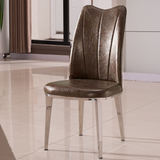 简约现代不锈钢餐椅凳子酒店工程椅餐厅皮质北欧餐椅高档咖啡厅椅