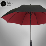 蓝雨伞女创意三人超大号加固长柄男双人伞黑色太阳伞自动晴雨伞