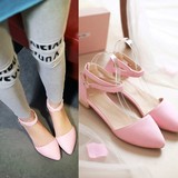 2016年春季新款大码包头凉鞋女韩版中空纯色平跟女鞋平时时装鞋潮