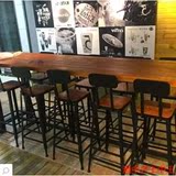 美式复古铁艺餐桌实木咖啡厅酒吧休闲吧餐厅奶茶店lofe组合桌椅