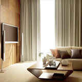 ruyihua现代简约纯色格子加厚全遮光卧室客厅窗帘定制安装