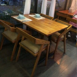 予爱家具美式铁艺实木咖啡茶餐厅桌椅原木复古铁艺餐桌书桌会议桌