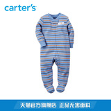 Carter's1件式蓝色条纹长袖连体衣包脚爬服全棉男婴儿童装115G062