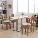 厂家直销纯软包实木餐桌椅组合咖啡厅桌椅西餐厅桌椅书房餐桌椅